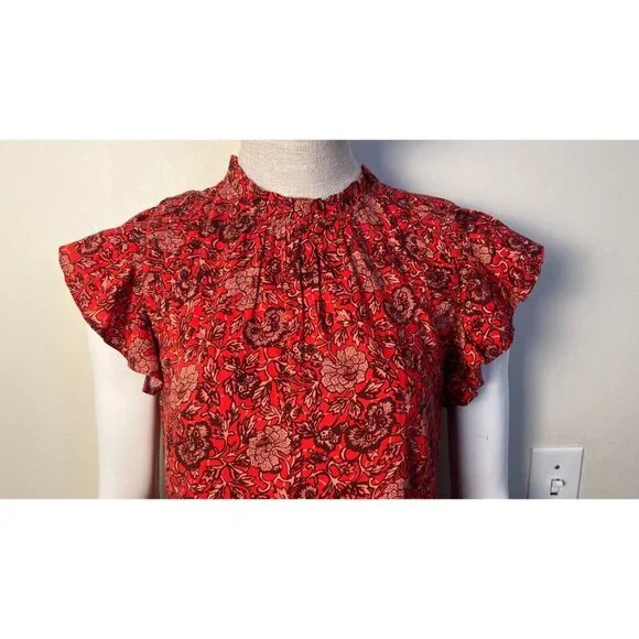 ULLA JOHNSON HANA POPPY FLORAL BABY DOLL DRESS 4 - Picture 3 of 13